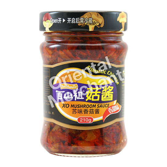 XO Mushroom Sauce Fragrant Garlic (Bai Shan Zu) 12x210g