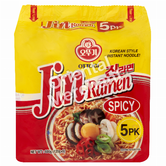 Ottogi Jin Ramen Spicy 120gx5packs