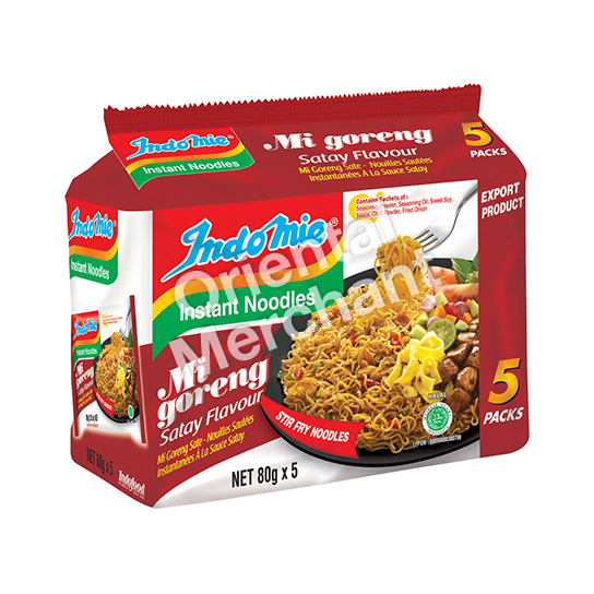 Indomie Instant Noodles Mi Goreng (Satay Flavour) 80gx5packs