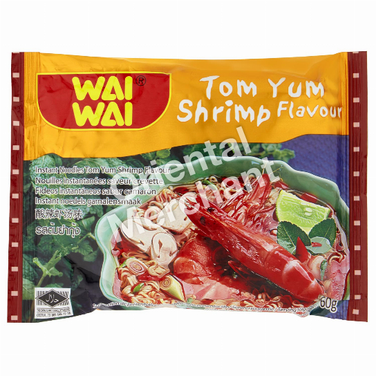 Wai Wai Brand Instant Noodles Tom Yum Shrimp Flavour 60g