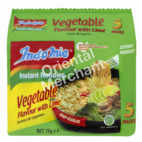 Indomie Instant Noodles (Vegetable Flavour with Lime Flavour) 75gx5packs