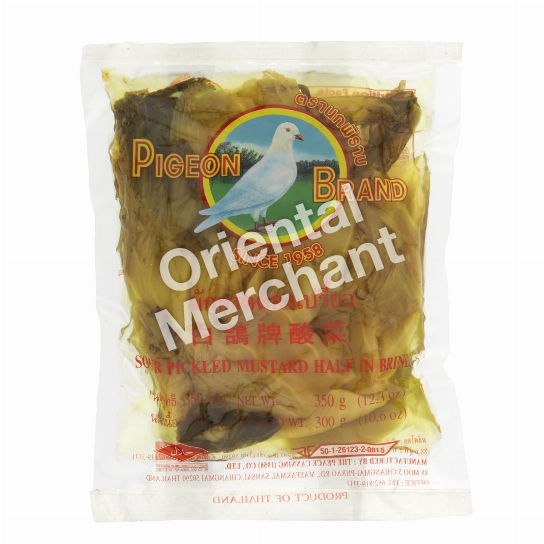 Pigeon Brand Sour Pickled Mustard Half in Brine 350g