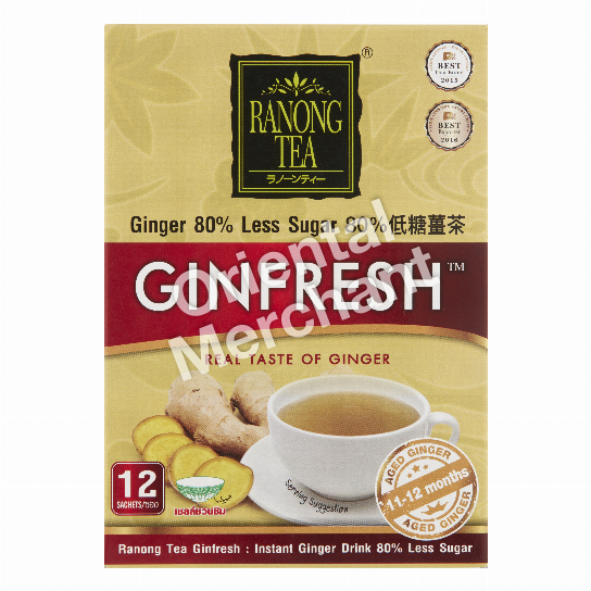 Ranong Tea Ginfresh Ginger 80% Less Sugar 60g