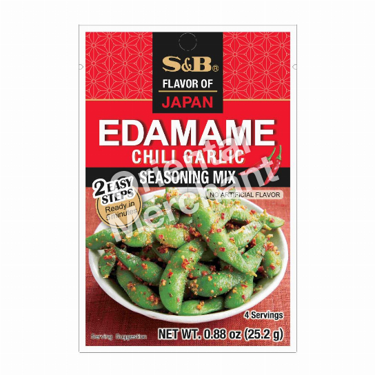 S&B CHL GARLIC EDAMAME SEASNG 25.2G