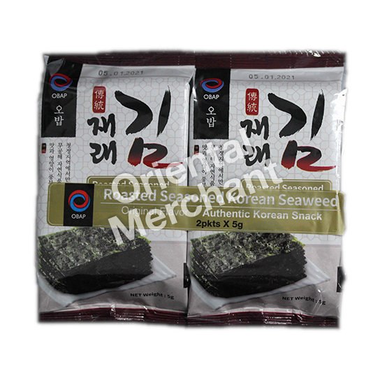 Obap Roasted Seasoned Korean Seaweed (Original Flavour) 5gx2packets