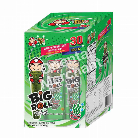 Tao Kae Noi Big Roll Grilled Seaweed Roll (Classic Flavour) 3gx30packs