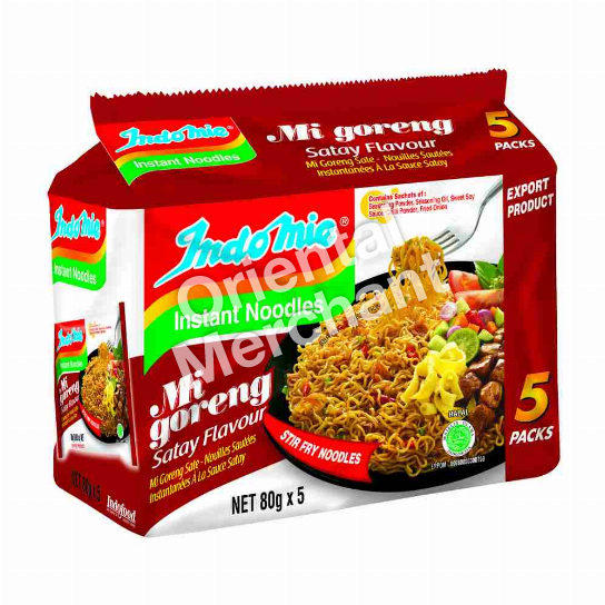 Indomie Instant Noodles Mi Goreng (Satay Flavour) 80gx5packs
