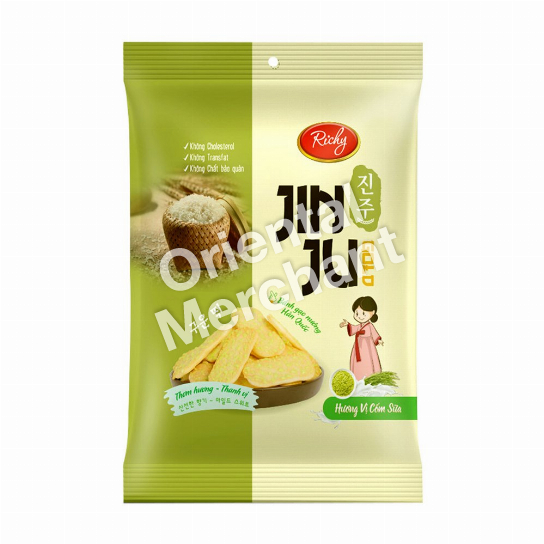 Richy Jinju Gold Rice Cracker Pandan Flavour 145g