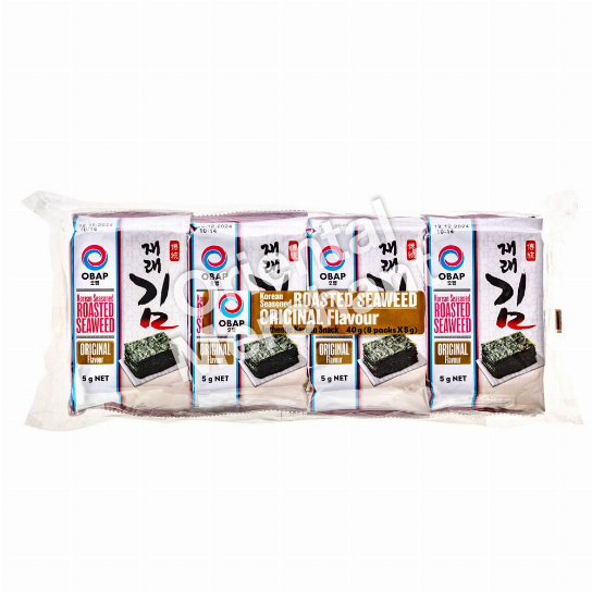 Obap Roasted Seasoned Korean Seaweed (Original Flavour) 5gx8packets