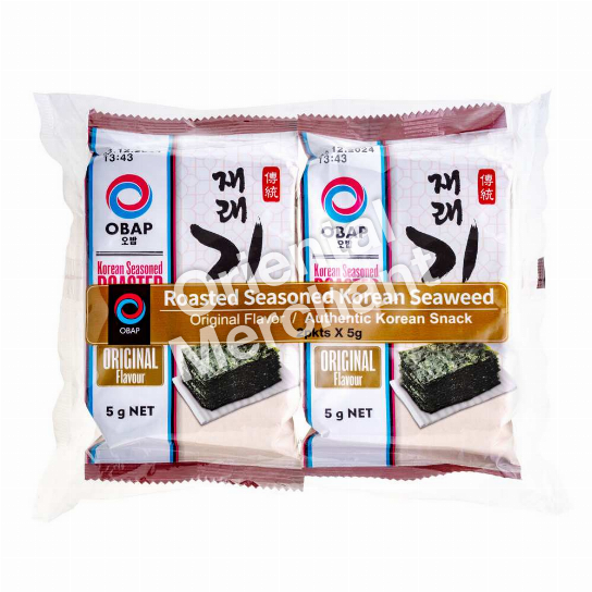 Obap Roasted Seasoned Korean Seaweed (Original Flavour) 5gx2packets