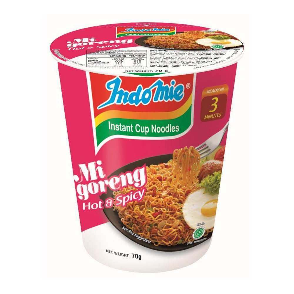 Indomie Instant Cup Noodles Mi Goreng (Hot & Spicy Flavour) 70g