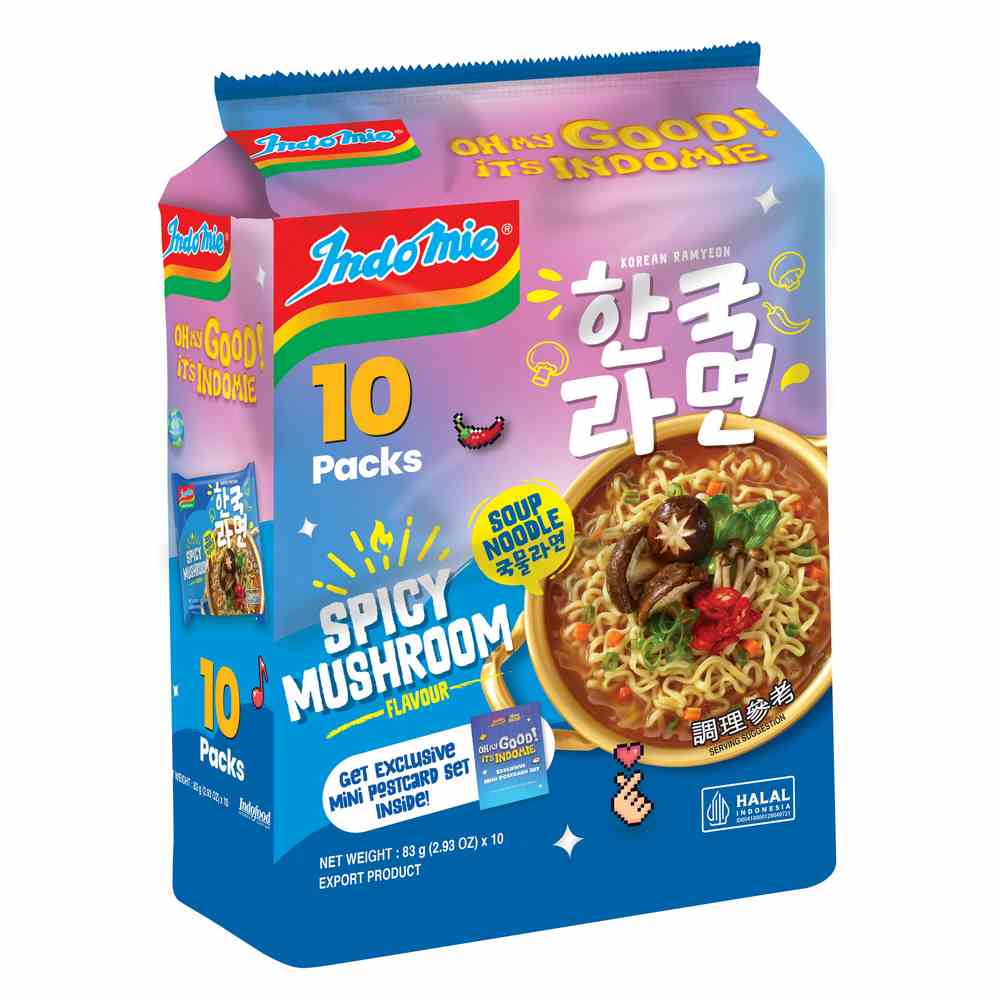 Indomie Korean Ramyeon Spicy Mushroom Flaovur  10x83g
