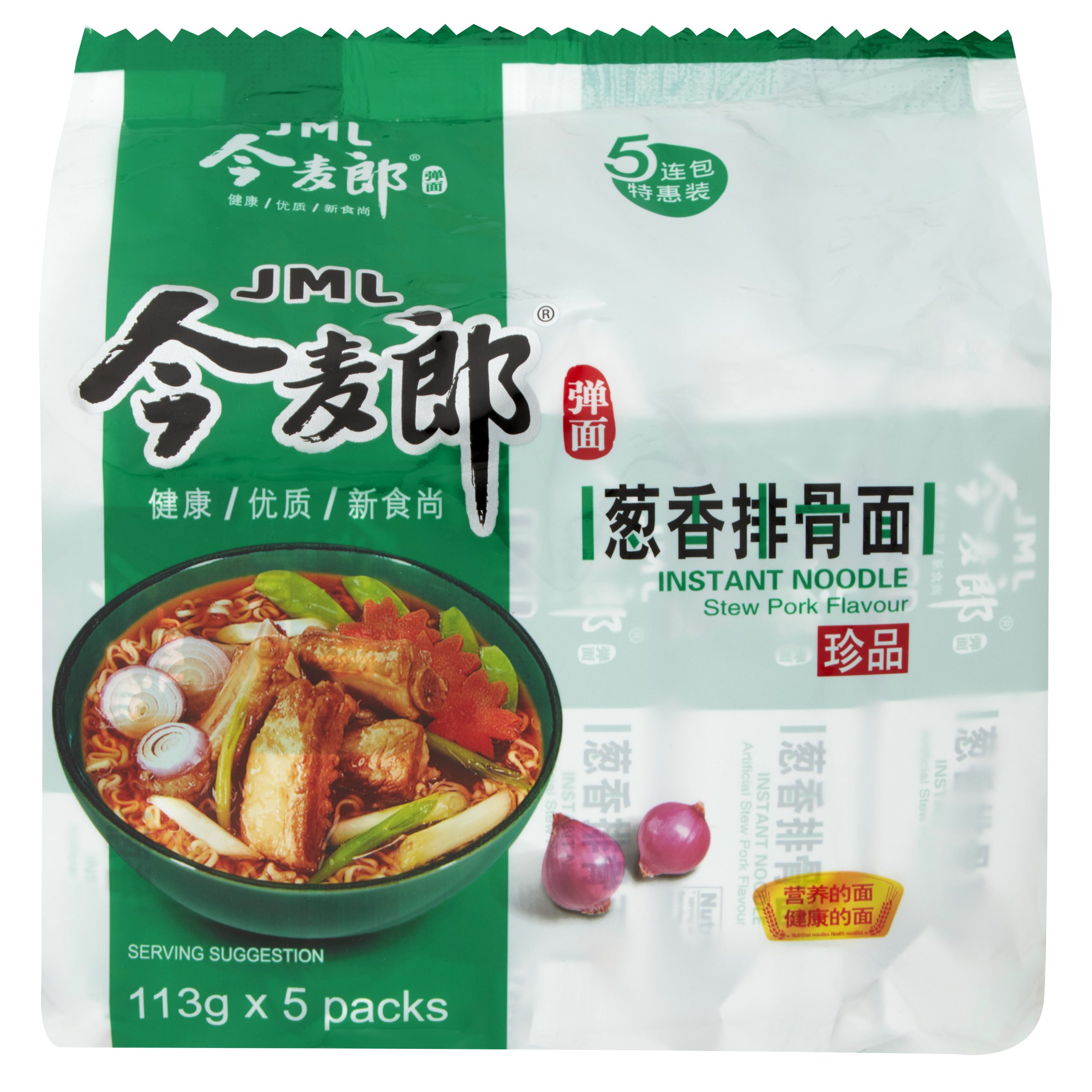 Jinmailang Instant Noodle (Stew Pork Flavour) 113gx5packs