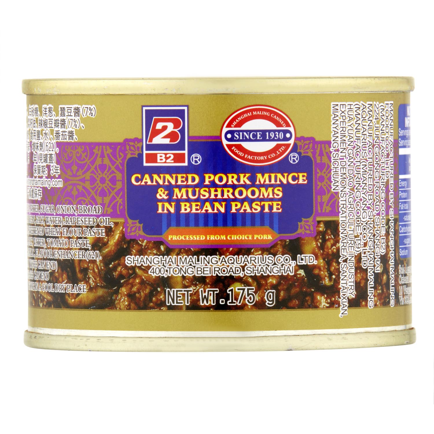 B2 Canned Pork Mince & Mushrooms in Bean Paste 175g