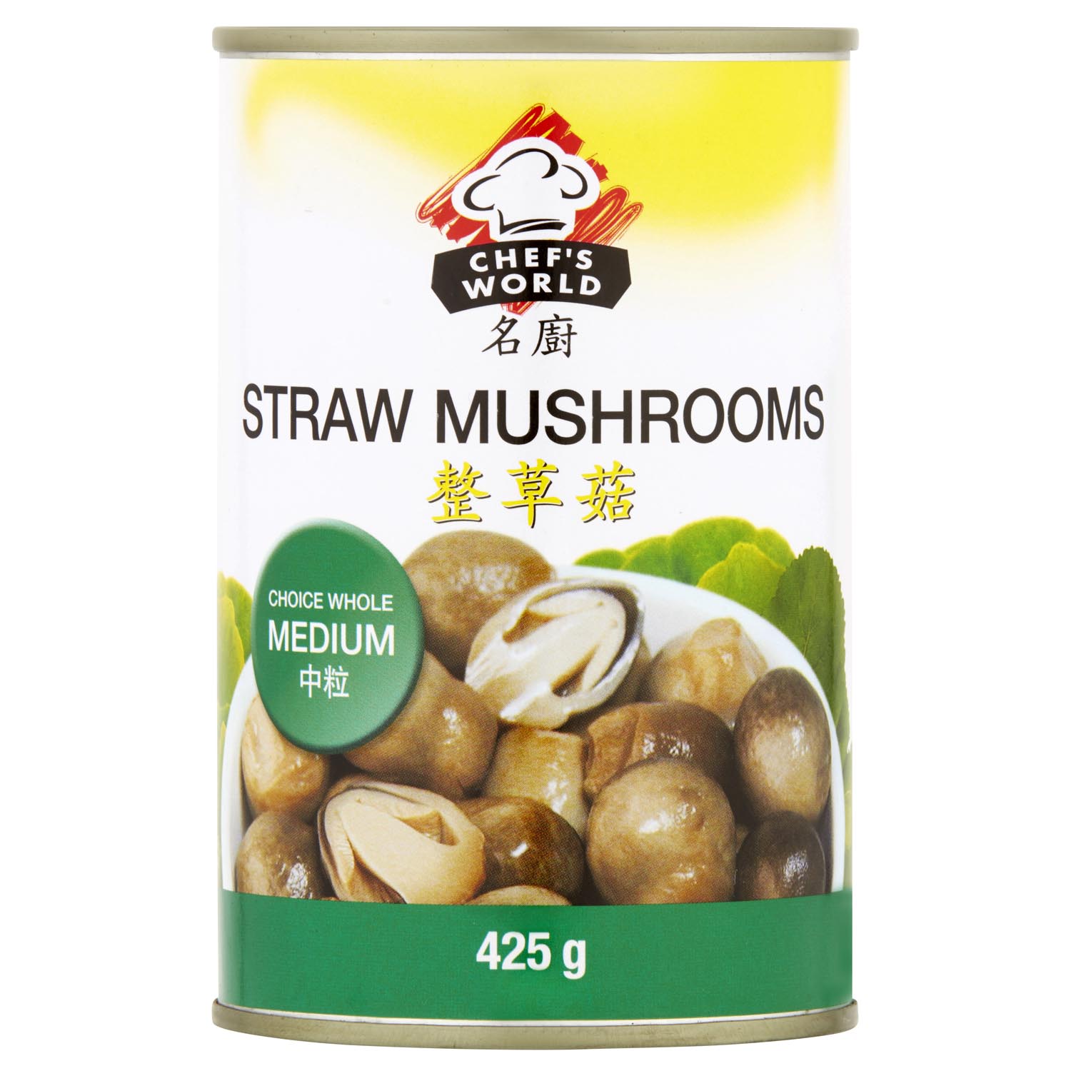 Chef's World Straw Mushrooms (Medium) 425g