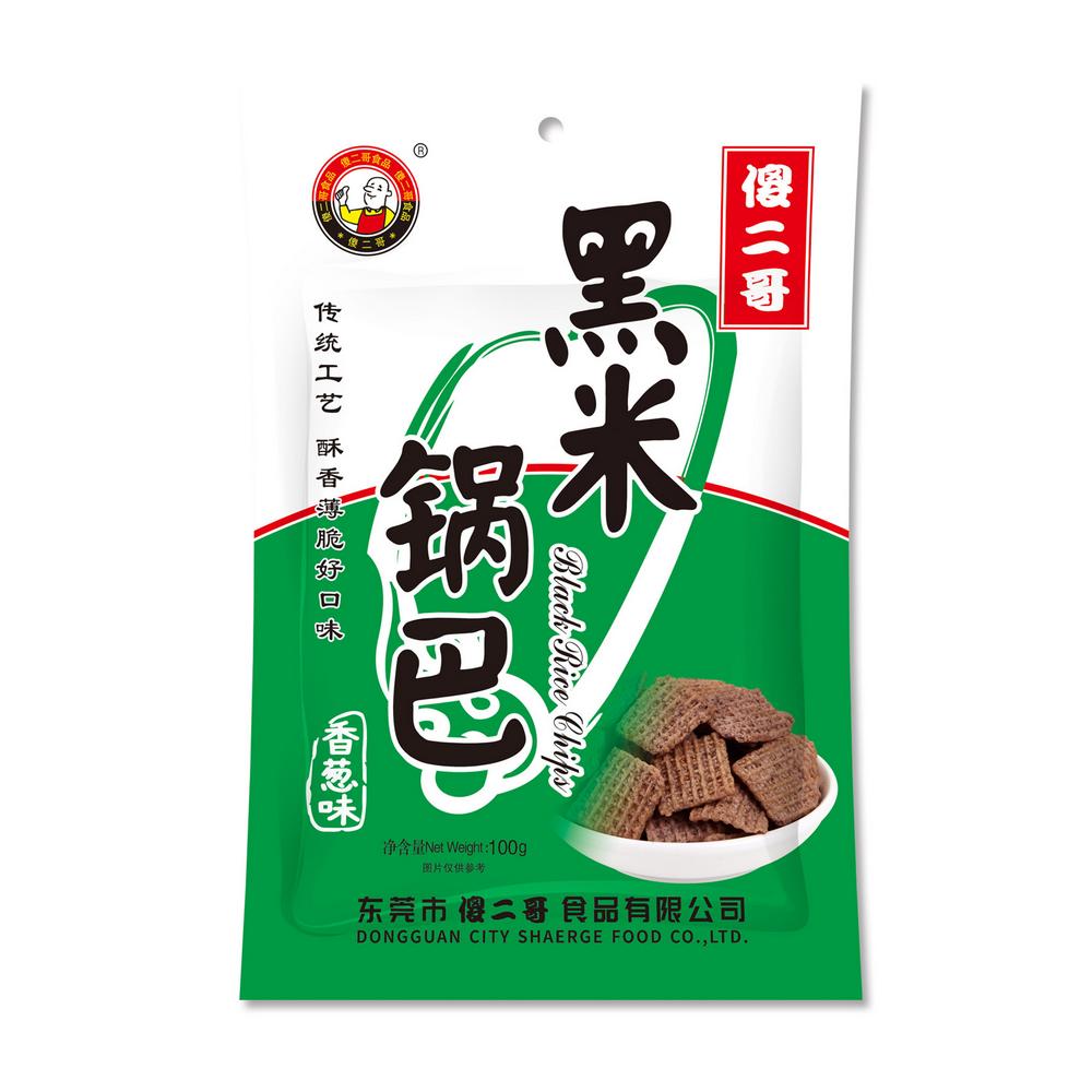 SHAERGE BLACK RICE CHIPS SCALLION 100G