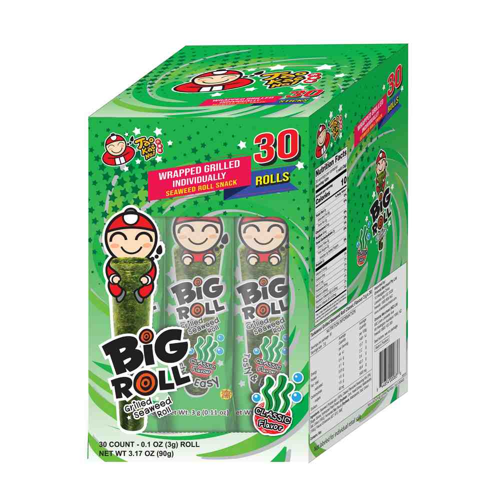 Tao Kae Noi Big Roll Grilled Seaweed Roll (Classic Flavour) 3gx30packs