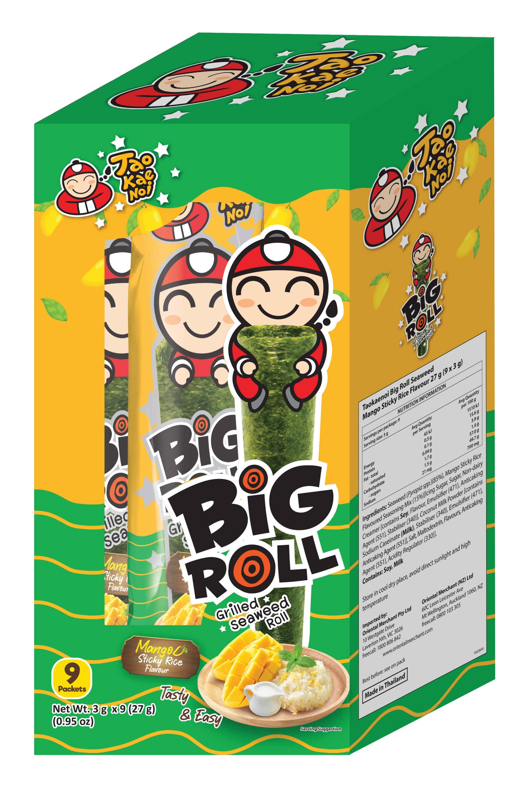 Taokaenoi Big Roll Seaweed Mango Sticky Rice Flavour