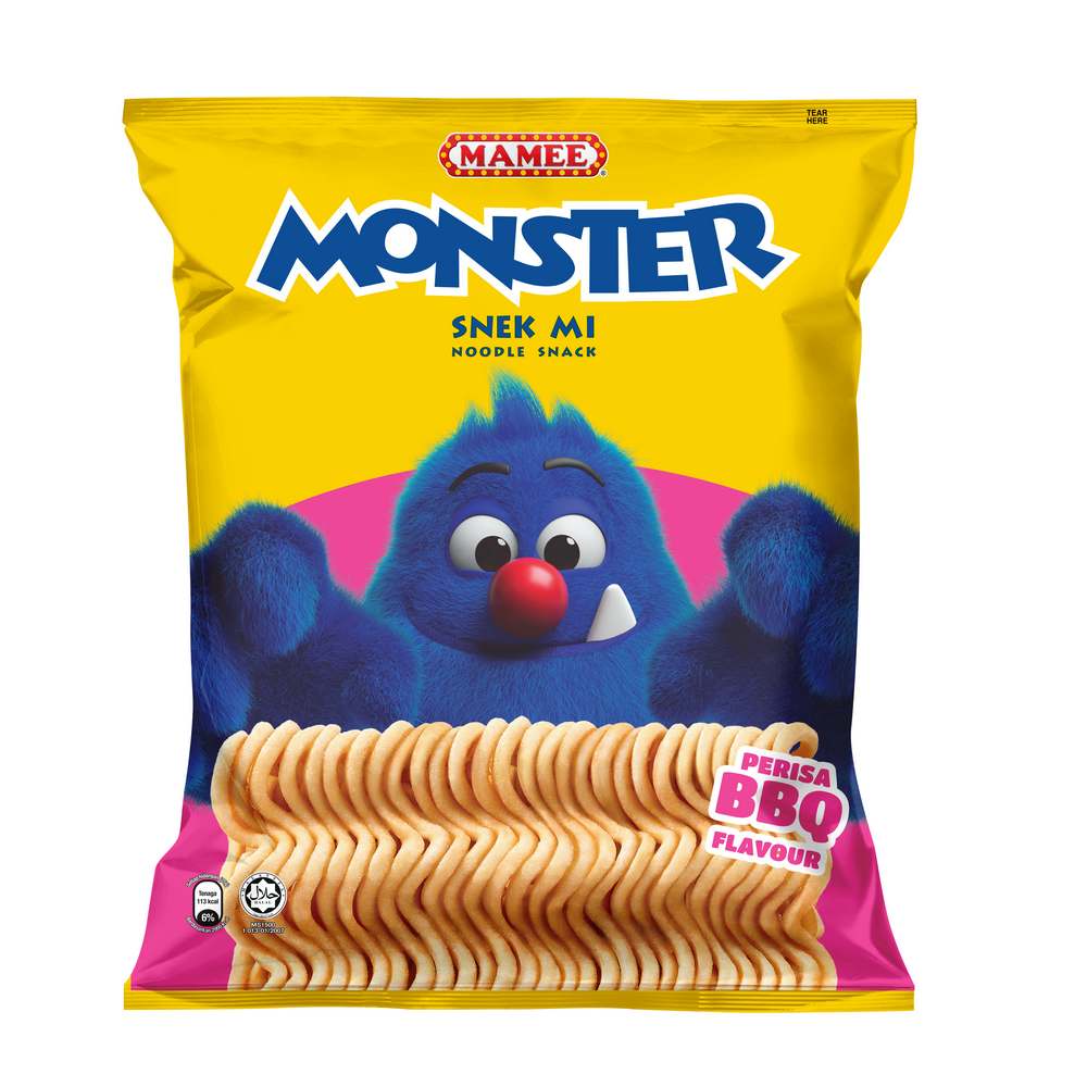 MAMEE Monster Noodle Snack BBQ Flavour 200g (8x25g)