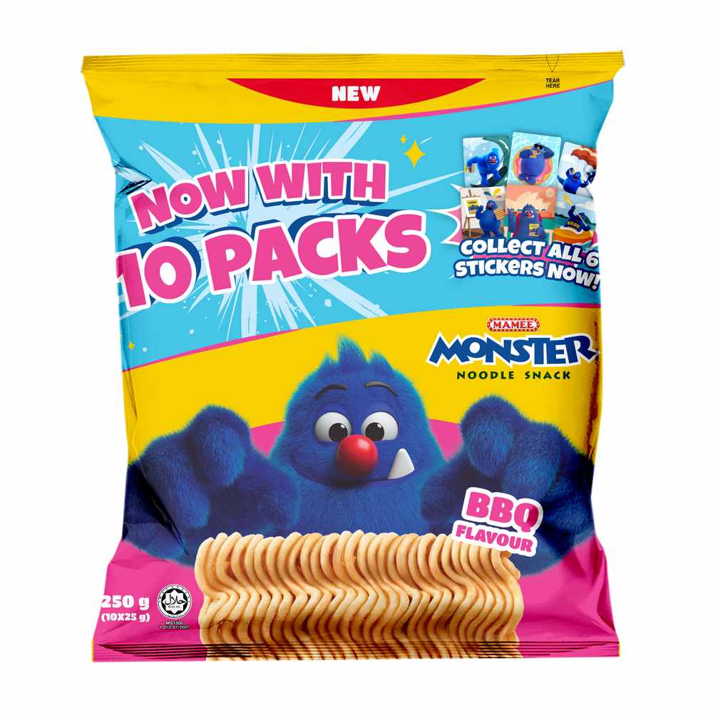 Mamee Monster Noodle Snack BBQ Flavour