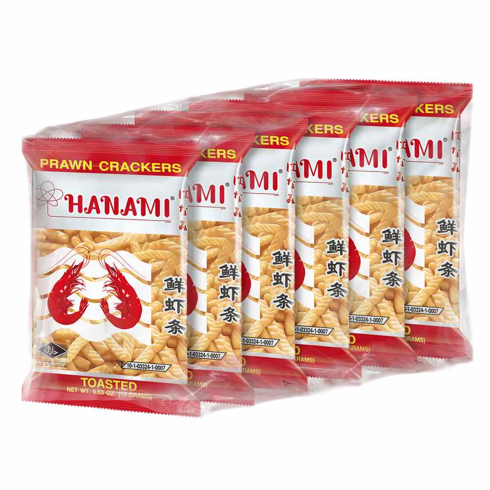 Hanami Toasted Prawn Crackers 6x15g