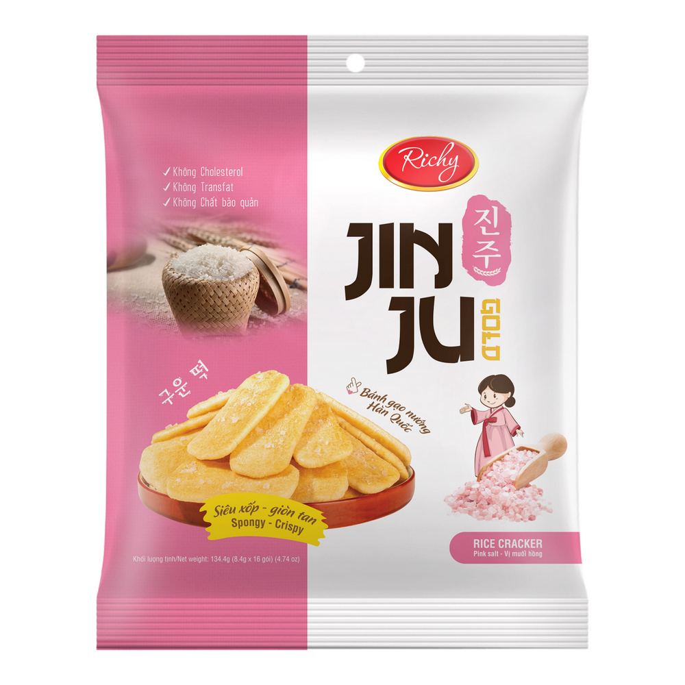 Richy Jinju Pink Salt Rice Cracker 134g