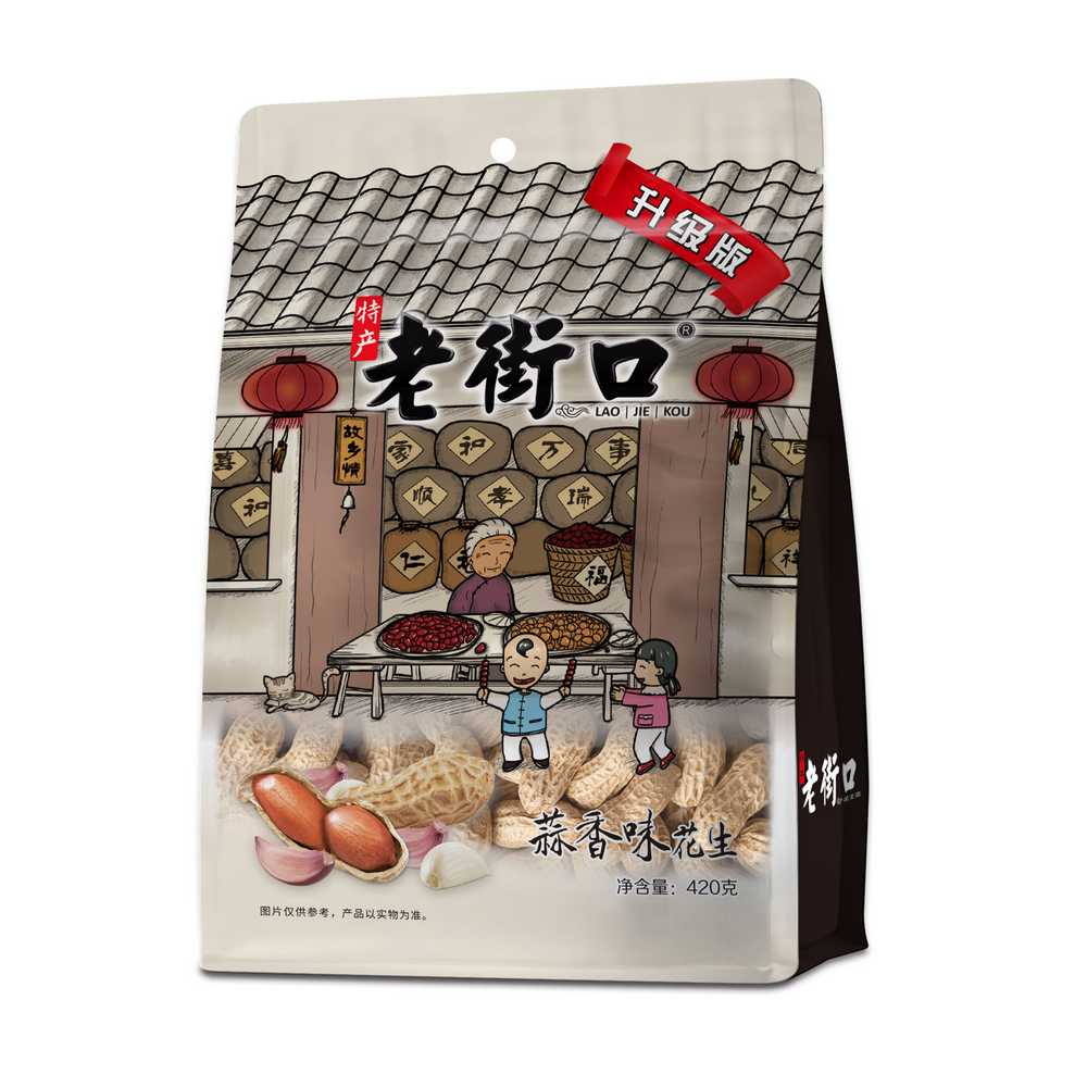 Lao Jie Kou Roasted Peanuts Garlic Flavour 420g