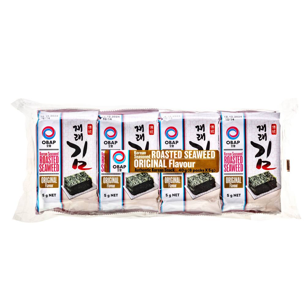 Obap Roasted Seasoned Korean Seaweed (Original Flavour) 5gx8packets