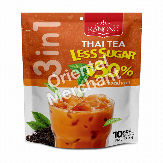 Ranong Tea  Thai Tea Mix 50% Less Sugar 170g