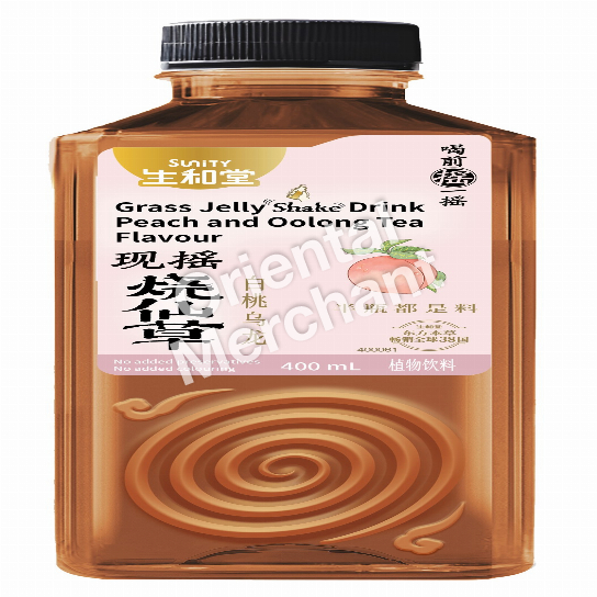 Sunity Grass Jelly Shake Drink Peach and Oolong Tea Flavour